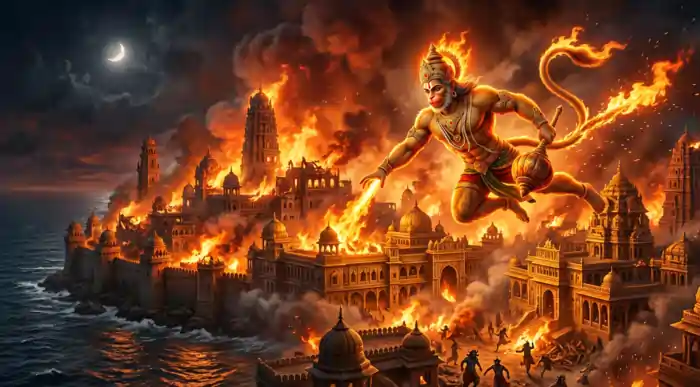 बिकट रूप धरि लंक जरावा